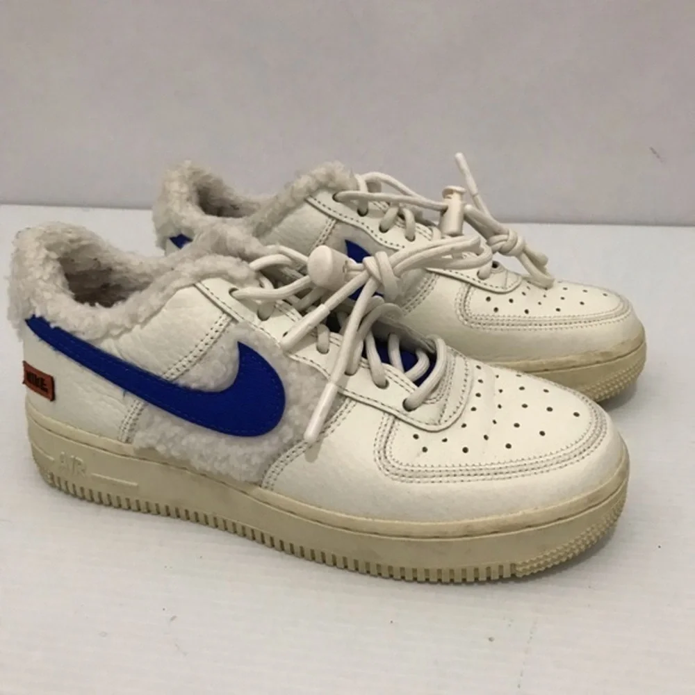 Nike Air Force 1 '07 'Sherpa Fleece' White Blue Kid Size 6